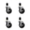 Service Caster 4'' SS Soft Rubber Swivel 1-7/8'' Expanding Stem Caster Set with Brake, 4PK SCC-SSEX20S414-SRS-TLB-178-4 - alternate 1